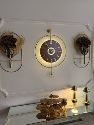 PremiumPort Modern Metal ve Ahşap Duvar Saati, Şık ve Fonksiyonel Tasarım