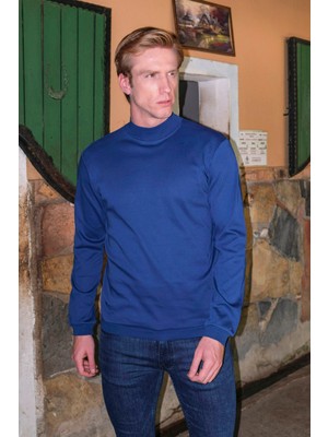 Masimar Erkek 30/1 Penye Interlok Kumaş Esnek Regular Fit Yarım Balıkçı Sweatshirt