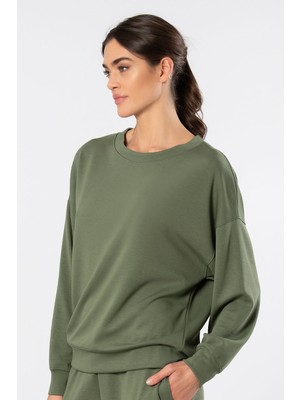 Türen Kadin Bisiklet Yaka Sweatshirt