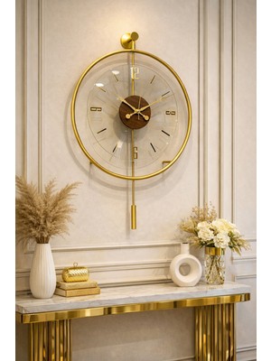 PremiumPort Modern Dekoratif Metal Duvar Saati, Quartz Mekanizmalı, Kırılmaz Camlı