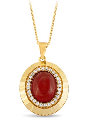 ÇGK KUYUMCULUK Mineli Model Kalemli Altın Kolye  CGKKLY254