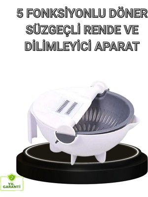 Mestore Çok Fonksiyonlu Döner Rende Süzgeç Hazneli Ergonomik Sebze Doğrayıcı