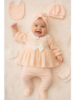 Ozz Baby 0-3 Ay Kız Bebek Yeni Doğan Fistolu Nakışlı  10'lu Hastane Çıkışı Zıbın Seti