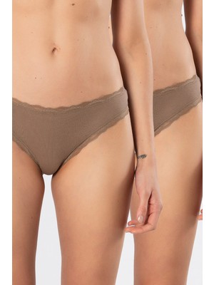 Türen Kadin Likrali Ribana Dantelli String 2'li Paket