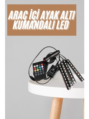 Mestore 12'li Şerit LED Işık Rgb Sese ve Müziğe Duyarlı Araç Içi Ayak Altı