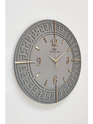 PremiumPort Tangled Lines Antrasit ve Altın Renkli 50X50 cm Duvar Saati