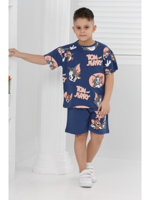 Buufuu Unisex Tom&jery Baskılı Kısa Kollu Şortlu Ikili Takım
