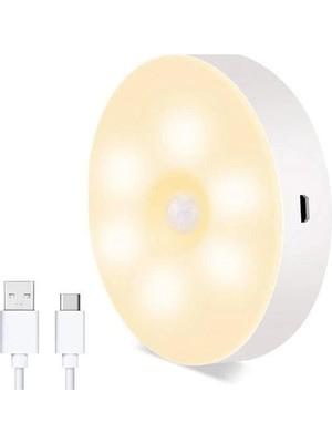Eco Lounge Hareket Sensörlü USB Şarjlı Spot Lamba Mıknatıslı ve Yapışkanlı Gün Işığı Renk LED