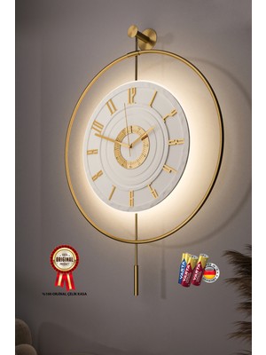 PremiumPort 7-24 Saat Büyük Boy Kristal Metal Duvar Saati, Pilli Quartz Tasarım