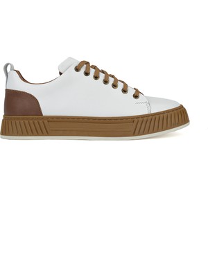 Ziya, Erkek Hakiki Deri Günlük Sneaker 161983Z870 Beyaz