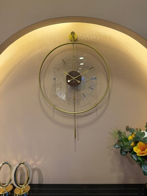 PremiumPort Masif Şeffaf Metal Duvar Saati, 50CM, Quartz Mekanizma, Dayanıklı Tasarım