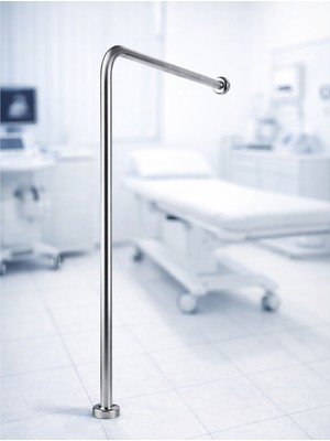 FTR Malzemecim Paslanmaz Çelik Engelli Tutunma Barı | L Tip Duvar Montajlı | Banyo & Klinik Kullanım | Kaymaz Güvenli Destek