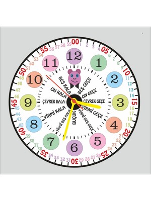 PremiumPort Renkli ve Eğitici Çocuklar Için Öğretici Saat, Öğrenmeye Destek
