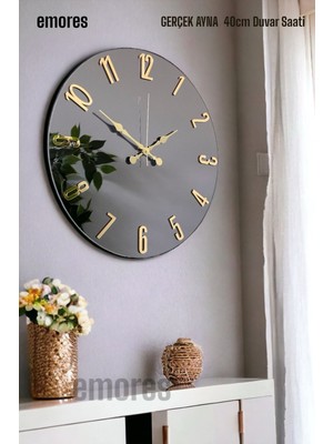 PremiumPort 41 cm Büyüklüğünde Şık, Aynalı Pleksi Duvar Saati, Dekoratif Tasarım