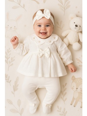 Ozz Baby 0-3 Ay Kız Bebek Yeni Doğan Fistolu Nakışlı  10'lu Hastane Çıkışı Zıbın Seti