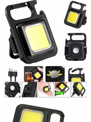 Mestore Işıldak USB Şarjlı Cep El Feneri Taşınabilir Mini LED Işık Çok Fonksiyonlu