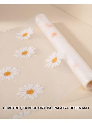 Mestore 10 Metre Papatya Desenli Kolay Temizlenebilir Çekmece Matı