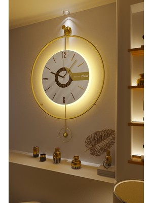 PremiumPort Büyük Boy Metal Pilli LED Duvar Saati, Modern ve Şık Tasarım