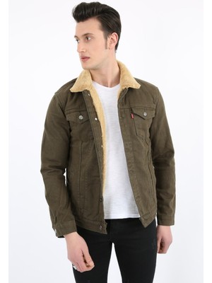 buğrahayalin Içi Kürklü Çıtçıt Düğmeli Kalın Spor Erkek Günlük Kot Mont