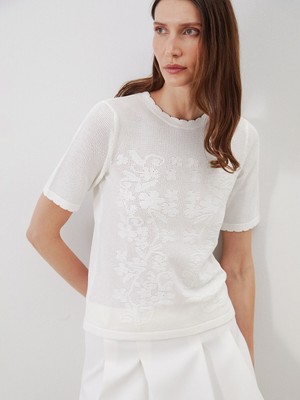 Lc Waikiki Yeni Sezon Bisiklet Yaka Nakışlı Kadın Triko Kazak