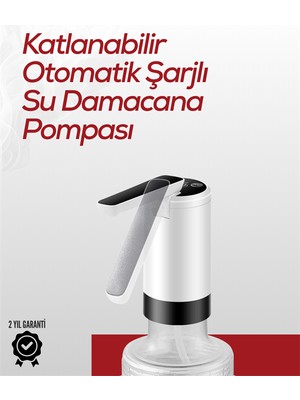 Mestore Uzun Şarj Süreli Su Pompası | Tek Tuşla Başlat/durdur | Cam Damacana Uyumlu | Enerji Tasarruflu 4W Güç