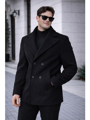 Baselco Casual Midi Boy Kaşe Kaban Pamuk Astar ile Uzun Kol Erkekler İçin Şık Seçim