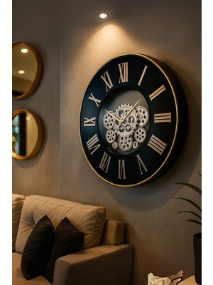 PremiumPort Roma Rakamlı Büyük Boy Duvar Saati, 47 Cm, Şık ve Modern Tasarım