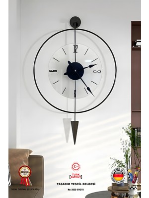 PremiumPort Modern Siyah Metal Duvar Saati, Şık ve Zarif Dekorasyon Parçası