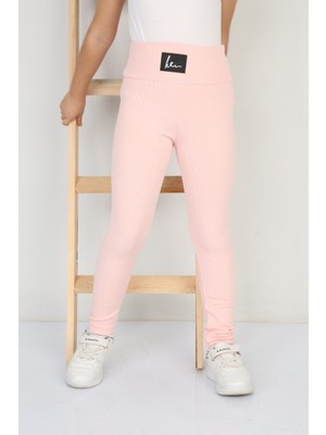 buğrahayalin Şardonlu Fitilli Kumaş Arma Detaylı Kız Çocuk Günlük Tayt