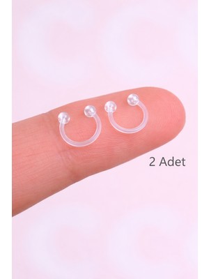 Sacce Scarves & Accessories Silikon Tragus Piercing Helix Kıkırdak Smile Piercing 2 Adet