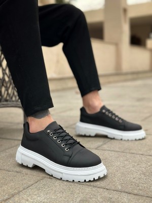BOA BA0245 Siyah Akıllı Lastik Bağcık Yüksek Taban Günlük Erkek Ayakkabı