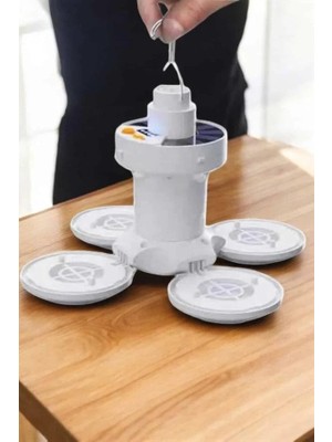 Argesco Mühendislik Kamp Lambası Işıldak Beyaz Işık Güneş Enerjili Solar Aydınlatma 5 Kanatlı Katlanabilir