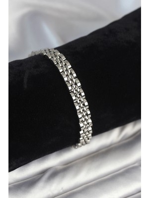 Eco Lounge 316L Çelik 7 mm Kalınlıkta Gümüş Renkli Erkek Bileklik