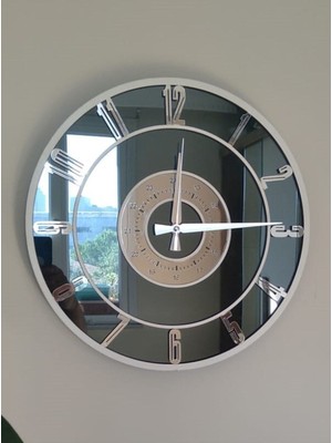 PremiumPort Şık ve Modern Aynalı Duvar Saati, Zarif Dekoratif Tasarım