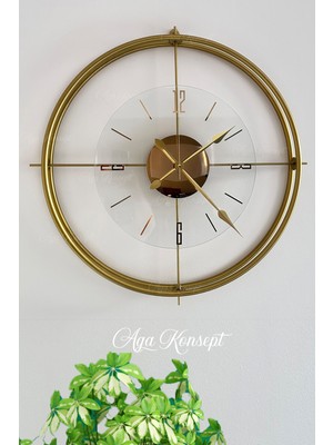 PremiumPort Büyük Boy Şeffaf Nano Abs Metal Duvar Saati, Modern Dekorasyon Için