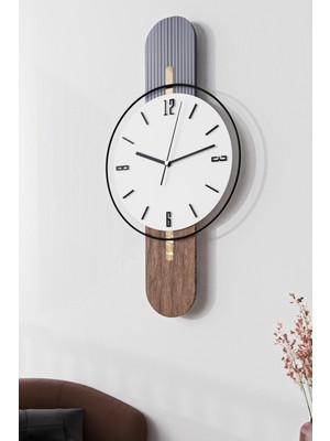 PremiumPort Modern Beyaz Sahra Elegant Plus Black Fred Serisi Duvar Saati