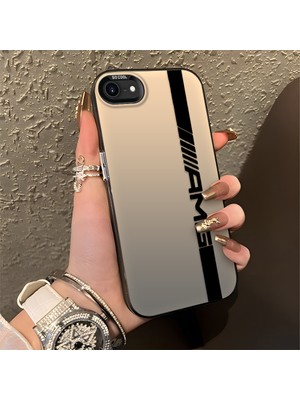 HONTINGA iPhone Se 2022 ile Uyumlu Kılıfı Silikon Kenar Sert Arka Basitlik Anti Düşme Amg Desen Telefon Kılıfı K1-0609