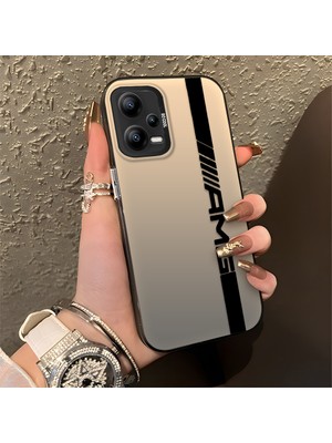 HONTINGA Poco X5 5g ile Uyumlu Kılıfı Silikon Kenar Sert Arka Basitlik Anti Düşme Amg Desen Telefon Kılıfı K1-0609