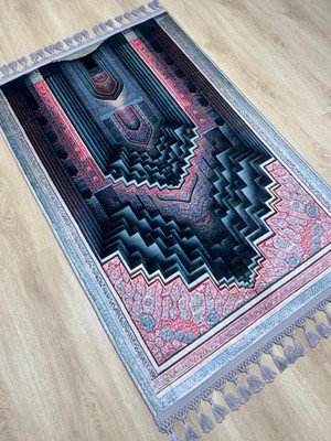 Prayer Rug Dokuma Taban Örgü Püsküleri ve Ipek Kadar Yumuşak Yüzeyiyle Bambu Seccade Namazlık 80X125 cm