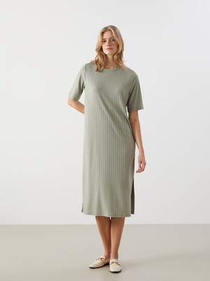 Lc Waikiki Yeni Sezon Bisiklet Yaka Dokulu Elbise