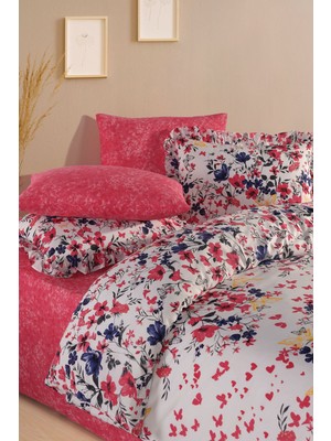 Uçkan Home %100 Pamuk Fırfırlı Çift Kişilik Nevresim Seti