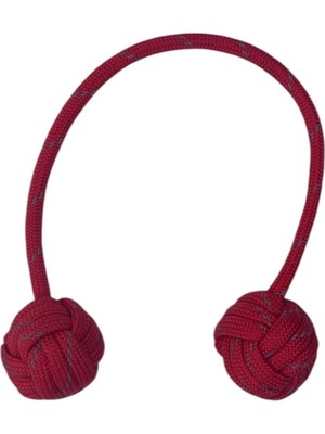 Evvel Aksesuar Kırmızı Üstü Beyaz  Noktalı Örgü Küre Küçük Boy