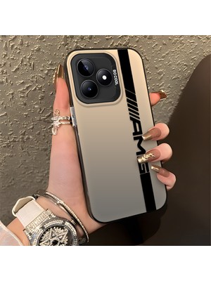 HONTINGA Realme Note 50 ile Uyumlu Kılıfı Silikon Kenar Sert Arka Basitlik Anti Düşme Amg Desen Telefon Kılıfı K1-0609