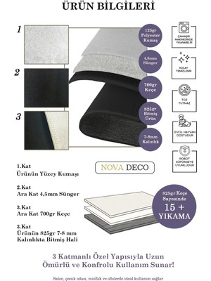 Çiçek Desenli Beyaz Yuvarlak Halı - Kaymaz Taban Yıkanabilir Mutfak Salon Halısı