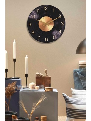 PremiumPort Primo Sessiz Mekanizmalı Gold Detaylı Premium Ahşap Duvar Saati