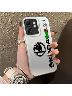 HONTINGA Infinix Smart 9 ile Uyumlu Kılıfı Silikon Kenar Sert Arka Basitlik Anti Düşme Amg Desen Telefon Kılıfı K1-0609