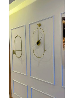 PremiumPort Modern Metal Duvar Saati, Büyük Boy 30X80CM, Şık ve Zarif Dekorasyon