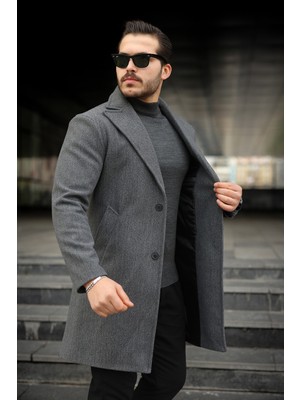 Baselco Slim Fit Astarlı Uzun Kaşe Kaban