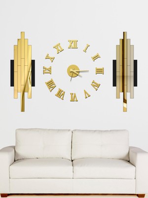 PremiumPort 3D Roma Rakamlı Saat ve Çubuklarla Kendi Dekorunu Yaratabilirsin