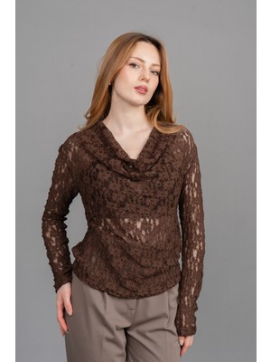 MissVina Brittany Degaje Yaka Tül Bluz 70053